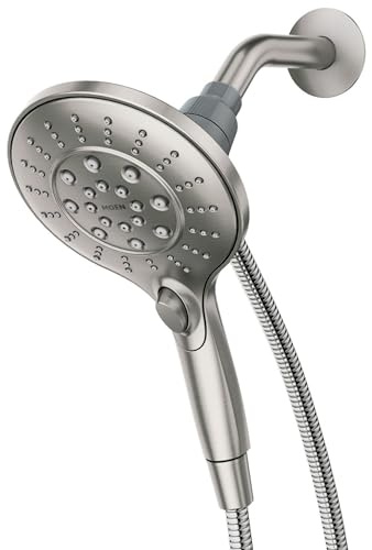 Moen 26112SRN Engage Magnetix Six-Function 5.5-Inch Handheld Showerhead with Magnetic Docking System, Spot Resist Brushed Nickel, No Size