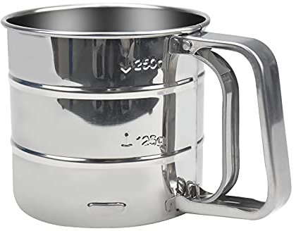 Pinsheng 1 Pièce Tamis à Farine INOX, Tamis Farine de Forme pour la Cuisson, Tamis de Forme Le Farina Le Cacao et Le Sucre(Argent)