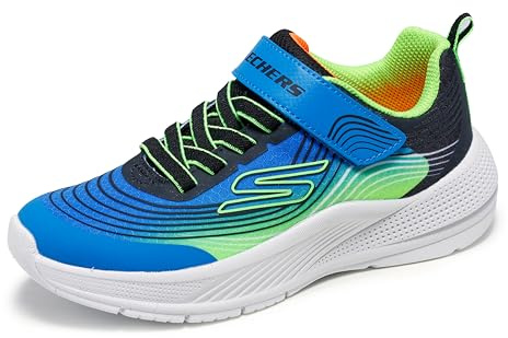 Skechers Boys Microspec Advance Sneaker, Black Lime, 5 UK Child