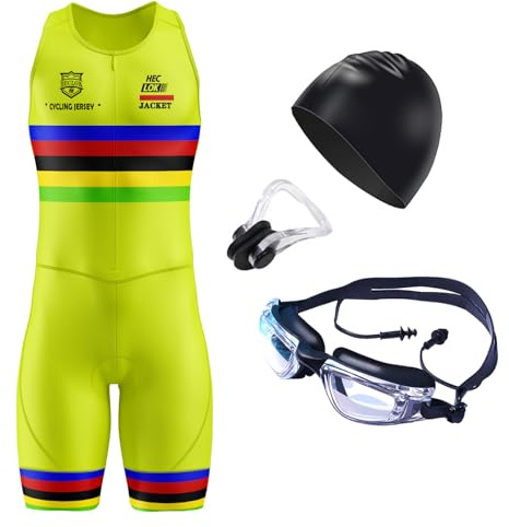 Homme Pro Trifonction sans Manches Sports Maillot Cyclisme avec Coussinet de Plein Air Vêtements de Triathlon, pour Course À Pied, Natation,Cyclisme,Vêtements de Cycliste