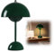 DASIAUTOEM Pilzlampen Tischlampe, LED Akku Tischlampe Kabellos, 3000k-6000k Moderne Aufladbar, Touch Dimmbar Tischleuchte Macaron Lampe​ mit 3 Helligkeits Modi, Retro Nachttischlampe (Dunkelgrün)