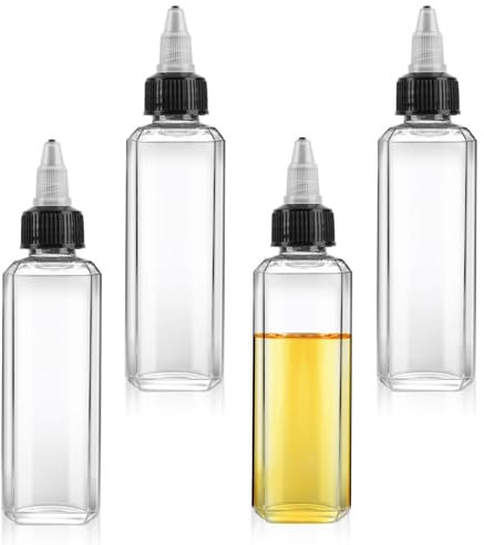 4 Pièces 100ml Bouteille Huile Olive, Recipient Sauce Vinaigrette, Bouteille à Presser 100ml, Bouteille à Condiments, Flacon Souple en Plastique Transparent pour Sauce Huile Vinaigre Moutarde