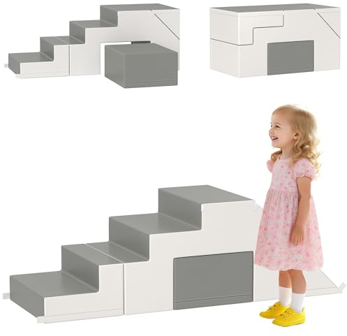 HOMCOM Set di mattoncini da costruzione gommapiuma, per bambini 1-3 anni, in ecopelle EPE