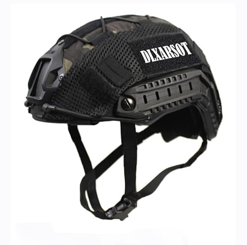 Tactical Airsoft Paintball Fast Helmet with Helmet Cover, PJ Type Multifunctional Protective Helmet with NVG Mount