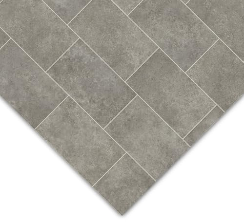 casa pura Vinylgolv, metervara, i många utföranden – träutseende, kakellook stenutseende – PVC-golvbeläggning – vinyl designbeläggning för kök, badrum och vardagsrum (Kent 968 M, 200 x 250 cm)