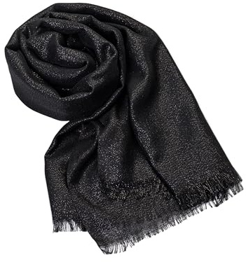 MAPIMANIA - Estolas para bodas mujer con lurex 195 x 90 cm Negro-Negro, chal boda para vestidos de fiesta mujer elegantes, pashmina boda de verano