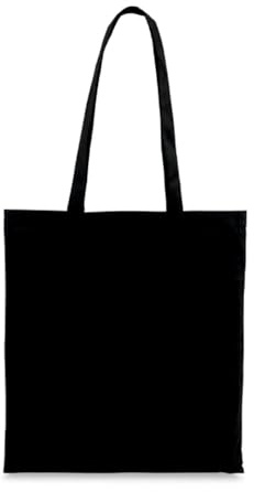 pubblienne 50 Borse Personalizzabile con Logo, Immagine o Scritta - Borsa Shopper Riutilizzabile Personalizzata con Stampa - Bag Grande 36x40 cm - Tessuto tnt per Shopping, Spesa e Mare (50, Nero)