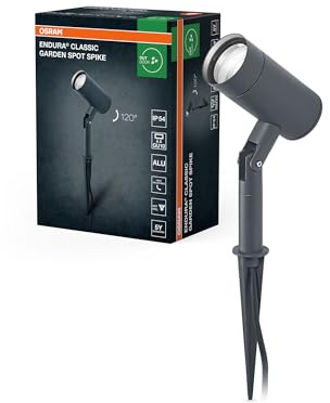 OSRAM ENDURA Spotspike GU10, apparecchio da giardino da esterno, nero, attacco GU10 (max 35W), compatibile con lampada normale o smart, testa orientabile, protezione IP54