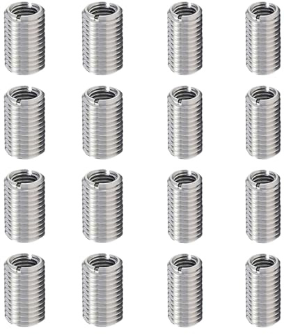 LWLWA Kit de 16 Inserts Filetés Autotaraudeurs, M6 vers M8 & M8 vers M10, Acier Inoxydable, 15mm, pour Réparation Filetage Bois et Métal