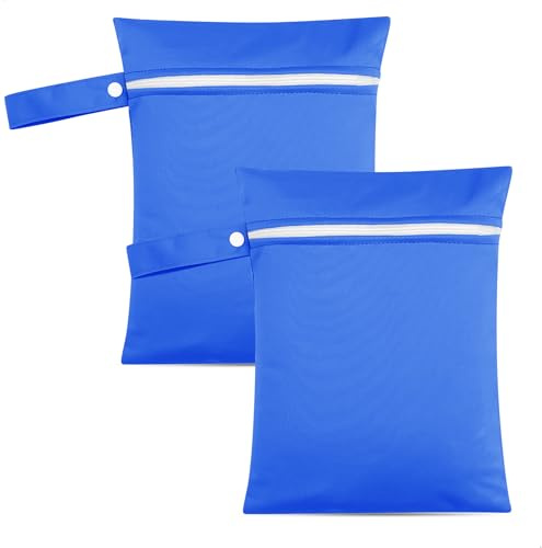 mongtsamz Bolsas Ropa Sucia Conjunto de Dos Piezas, Laundry Bag Impermeable, Bolsa Impermeable Playa Reutilizable, Bolsas Impermeables para Ropa Azul,Apto para Todas Las Prendas