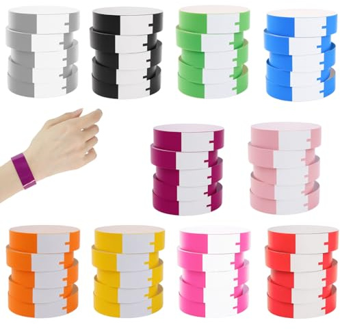 150 unidades Pulseras de entrada impermeables de colores – pulseras de control para eventos, conciertos, deporte, piscina y parque de atracciones, para acceso, seguridad y organización