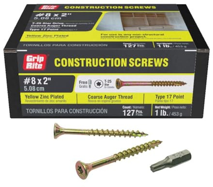 PRIMESOURCE 2GCS1 1LB 8X2 CONST Screw, 8 by 2, Gold