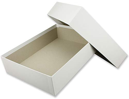 Hochwertige Aufbewahrungs- und Geschenkboxen - 1 Stück - DIN A4 - Weiß bezogen - 302 x 213 x 70 mm