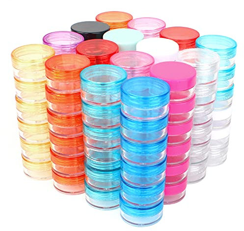 Jubaopen 96 Stück Kosmetikbehälter Raute Cremedose Leer Döschen Kosmetik Dosen Set Cremedose Leerdosen Reise Probenbehälter Kosmetikbehälter mit Deckel Mini Dosen für Lippenbalsam Lotion Creme (5g)