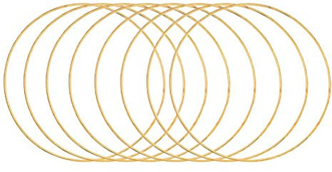 Toyvian Traumfänger Ringe Metall Makramee Ring Golden Rund Metallringe 10cm 10 Stück Drahtring DIY Basteln Kranz Rahmen Handwerk Material Festival Party Dekoration