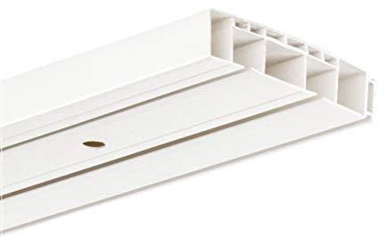 HUGG - Vorhang-Schiene (VS.380.2) 1-/ 2-/ 3- läufig, Decken-Montage, 2-Lauf - Länge: 280 cm