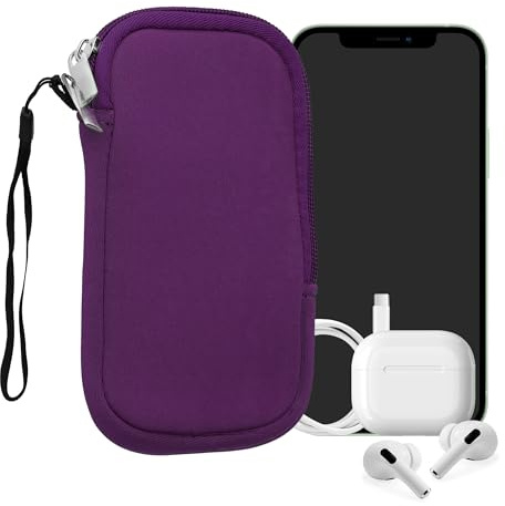 kwmobile Estuche de Neopreno Universal para Smartphone - Funda Protectora con Cremallera para XL - 6,7/6,8 Violeta
