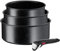 Tefal Ingenio Black Stone 4-tlg. Kasserollenset, Topfset abnehmbarer Griff, 16/18/20 cm, stapelbar, platzsparend, Topfset Induktion mit Antihaftversiegelung, einfache Handhabung und Reinigung, L39996