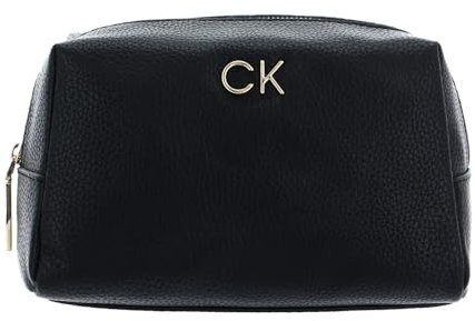 Calvin Klein Damen Kulturbeutel Re-Lock Cosmetic Pouch Klein, Schwarz (Ck Black), Einheitsgröße