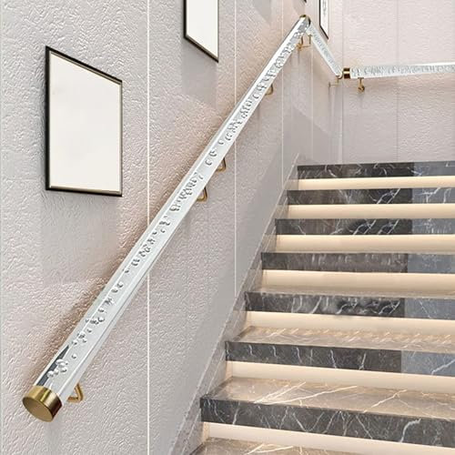 Handlauf Treppe Geländer Treppengeländer Innen Klar Acryl Treppengeländer Innen/Außen/Loft/Flur - Kinder/ältere/Schwangere Frau Stützgriff, Modern 1 m/ 2 m/ 3 m/ 4 m/ 5 m/ 6 m lang