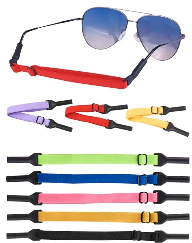 LAOYE 8 Stück Brillenband Sport Brillenbänder Anti Rutsch Kein Schwanz Brillenbändel Verstellbarer Brillenhalter Brillen Band für Sonnenbrille Lesebrille Sportbrille für Herren Damen Kinder