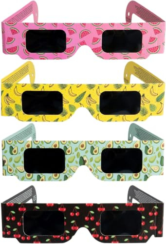 Tember Gafas Eclipse Solar Homologadas ISO 12312-2 - Certificación CE - Pack de 4 - Gafas para Ver el Eclipse Solar Total 12 Agosto 2026 - Protección Ocular para Adultos