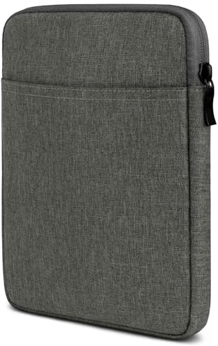 moex surfplatteväska för Pocketbook Era – ärmfodral med fack för tillbehör, polyesterfiber skyddande minimalistiskt med dragkedja, vattenavvisande, mörkgrå