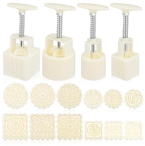 Alipis Stampo per torta di luna timbri floreali per biscotti pressa a mano stampo per torta lunare dessert metà autunno festival fatto in casa strumento per torta lunare