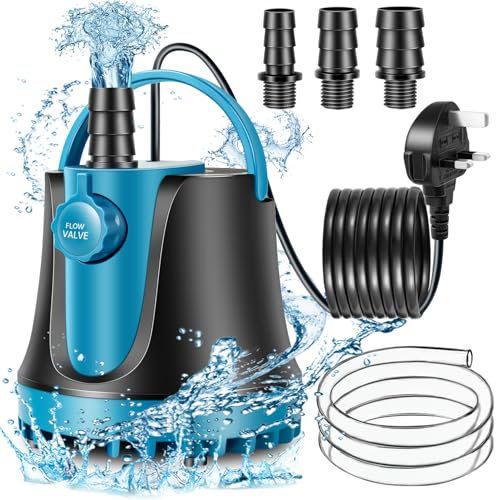 cotaour Submersible Water Pump, Aquarium Water Pump, Ultra Quiet Fountain Pond, Fish Tank Water Pump with Nozzles for Hydroponics, Aquariums, Ponds, Water Fountains (15W 1000L/H)