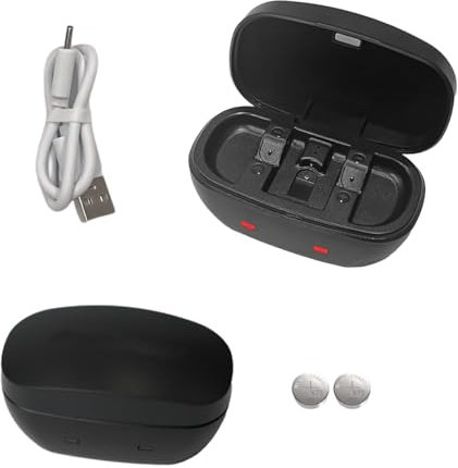Baterías recargables para audífonos tamaño 675 y funda de cargador de batería, cargador de audífonos de repuesto con 2 paquetes de baterías para audífonos 675 (cargador + 2 baterías 675)