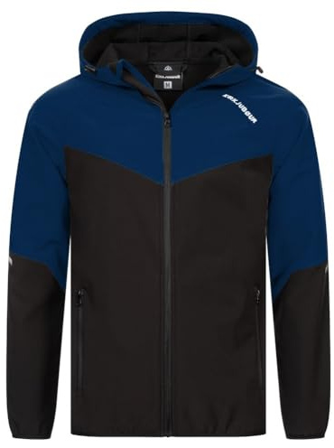 Kirkjubøur® Hestur Herren SOFTSHELLjacke 10.000 mm Wassersäule mit Kapuze und Fleecefutter, atmungsaktiv und wasserabweisend (DE/NL/SE/PL, Alphanumerisch, L, Regular, Regular, Njordr Navy)