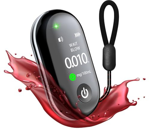 HouYa-Tec Etilometro Portatile Certificato,2025 Ultime ricerche e Sviluppo,Alcol Test con LED ad Alta Definizione e Chip ad Alta Sensibilità,Adatto per Uso Domestico e Professionale