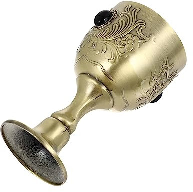 Luxshiny Vino Retro de Metal con Cáliz para Fiestas Banquetes Especiales