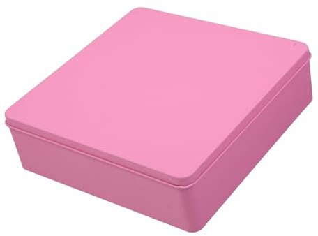 HEALSOPTHY Scatola Metallo Quadrata Extra Large per Biscotti e Caramelle Contenitore in Lamiera con per e Confezioni Regalo Colore Rosa