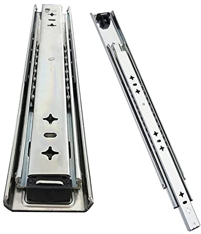 Diapositivas de cajón de metal resistentes de 36 pulgadas, corredores de acero industrial para estantes deslizantes suaves, armarios y campistas, 1 par de carga pesada Ra