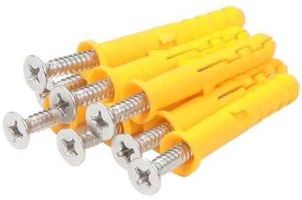 Plastic Expansion Tubes, Pipe Wall Anchors with Nail Expansion Plugs, Flat-Head countersunk Screws 6mm, 8mm, 10mm(6 x 30mm (50pcs))