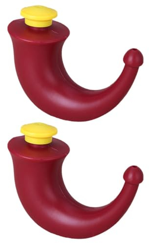 Warmhm Corne Lavage de Nez Adulte 2pcs en Plastique Rouge Embout Pratique et Design Compact pour Système D'irrigation Nasale à Domicile