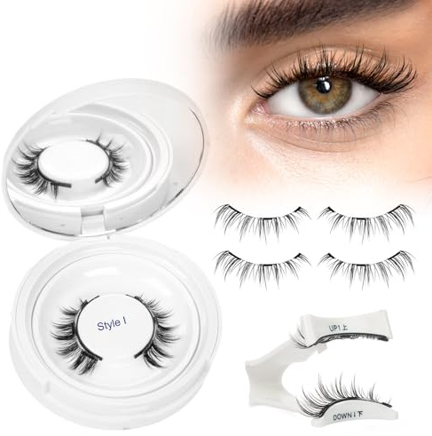 Higu clace Faux Cils Magnetique, Cils Magnetique Naturel Réutilisables avec Applicateur, Aucune Colle Nécessaire Higu Clace Faux Cils Magnetique facile à porter et à enlever avec instructions(B)