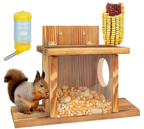 para Ardillas Casa De Madera Resistente Y Divertida | Casa-de Maíz de Exterior para Ardillas para Nueces, Jardín, Patio, Balcón, Árbol y Más