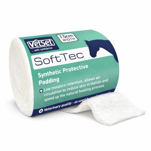 VetSet SofTec Veterinary Bandage Padding Rolls 75mm, 12 Pack | 2.7m conformable cushioning rolls for wound dressing, leg support and animal bandaging
