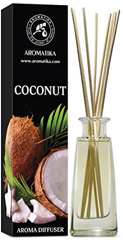 Kokos Aroma Diffusor 100ml - Duftvase - Raumduft - Lufterfrischer - Kokos Duftdiffusor - Geschenkidee - Raumbeduftungsmittel - Reed Diffusor - Kokos Aroma