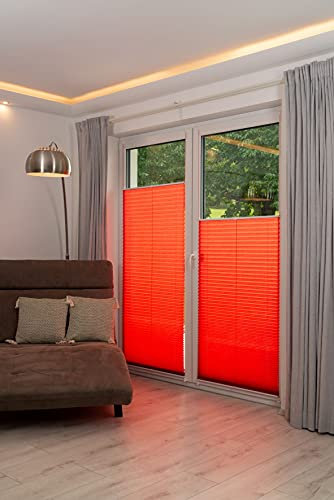 Khome Klemmfix-Plissee, Polyester, Rot, 75 x 130 cm