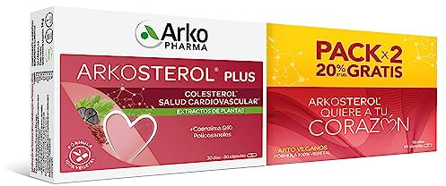 Arkopharma Arkosterol Plus Levadura Roja De Arroz + Q10 Pack 60 Cápsulas, Monacolina K, Coenzima Q10, Solución Natural Para Controlar el Colesterol, 100% Vegetal, 1 Cápsula al Día
