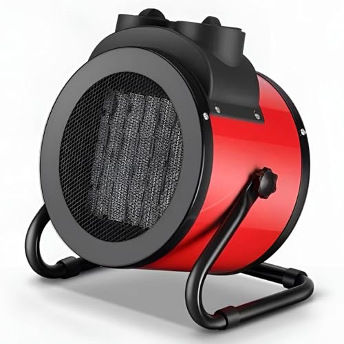 2KW Fan Heater 2in1 PTC Ceramic Space Air Warmer with Cool Air Fan mode Electric Home Office Workshop, 3' rapid heating, Three-speed mode, power adjustment, overheat Overheat protection