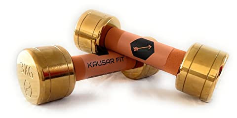 AUSVERKAUF: Kausar Fit Hantel Set - Luxus Kurzhanteln [stylisches Design] | Fitness Gewichte für Krafttraining zu Hause Dumbbells 3KG | Jetzt Größe wählen