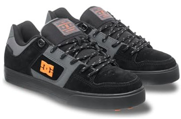 Dc Shoes Men's Pure Wnt Sneaker, Grey Black Orange, 8.5 UK