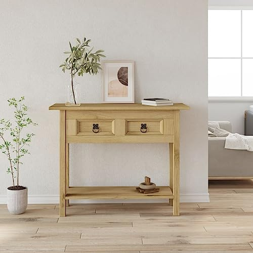FUDUGEHMIOFWFJJ extendable Dining Room,Expandable,Console Mexican Pine Corona Range 36.6x13.6x28.7Transforming,Transform,Transforming Furniture,