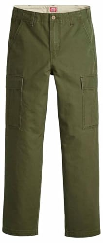 Levi's XX Cargo Straight Dark Olive Rip Stop, Verde Oliva Scuro, 34W x 34L