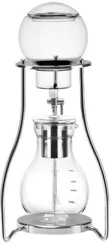 Drippstorn för kallt bryggning, isdroppe kall bryggning kaffebryggare, gör-det-själv iskaffebryggtorn, med 800 ml glaskanna, rostfritt stålställ, långsam dropp is kylande kaffekanna , present till