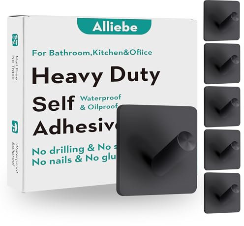 Alliebe douche crochet adhésif,ensemble de 6 crochets adhésifs muraux,crochet étanche pour mur de douche,chambre à coucher,salon,cuisine,dortoir,salle de bains crochets adhésif